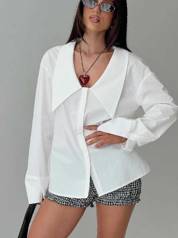 Style Breakthroughs Women's Professional Attire Style Breakthroughs Calistoga Deep Collar Shirt Ivory