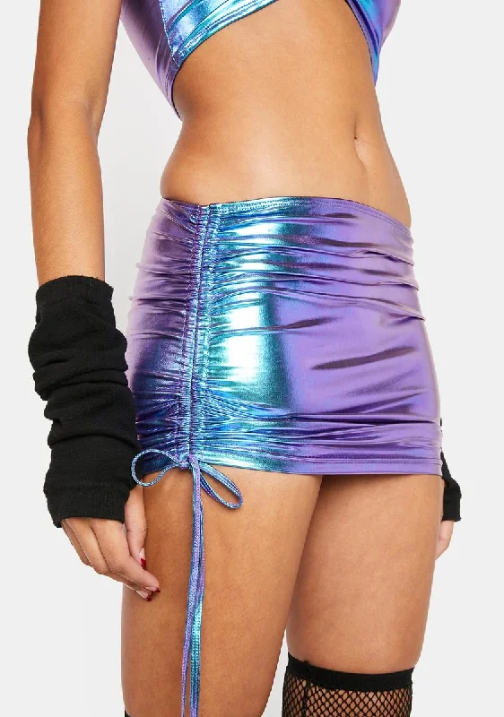 Affordable Fashion Clothing For Women Casual Fashion Electric Daze Metallic Mini Skirt