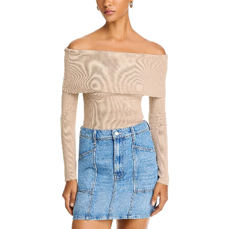 Stylish Outerwear Clothes For Women Luxury Casual Deals Womens Knit Off-The-Shoulder Pullover Sweater