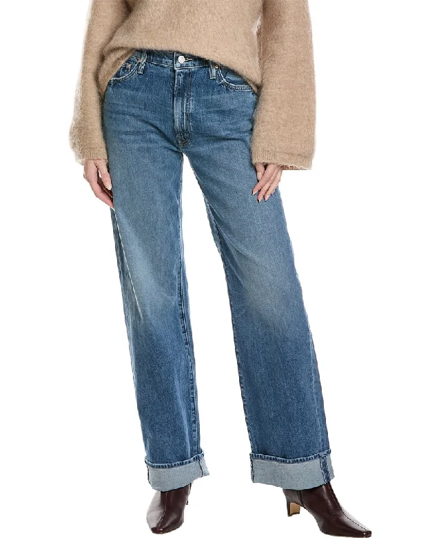 Women's Everyday Apparel Evening Elegance MOTHER The Dodger Skimp Cuff Music Is The Medium Straight Leg Jean