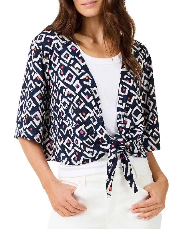 Sustainable Women's Clothing Vibrant Style Promotions NIC+ZOE Indigo Angles 4-Way Linen-Blend Cardigan