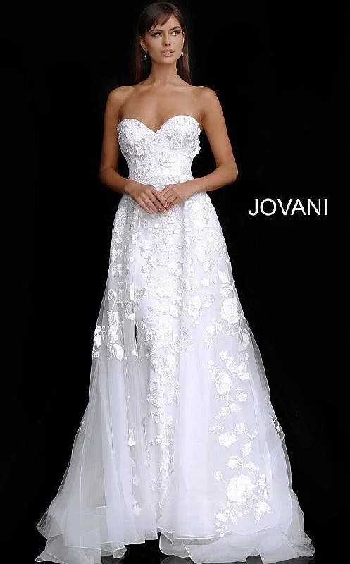 Women's Sporty Clothes Unleash Your Fashion Jovani 65935 Strapless Long Wedding Dress JB