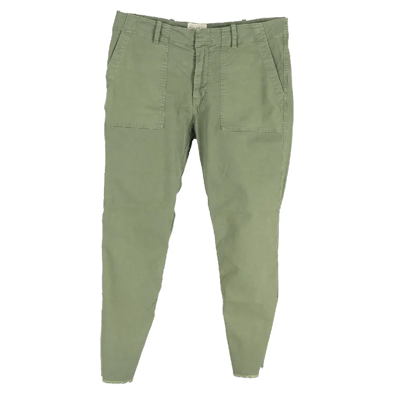 Women's Tops And Clothing Massive Selection Sale Nili Lotan Jenna Raw Hem Crop Stretch Twill Pants in Green Cotton