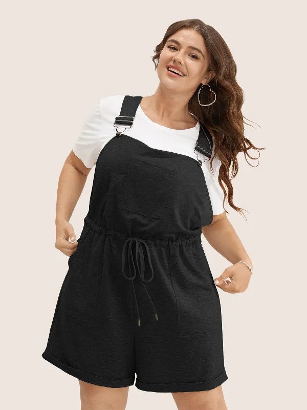 Comfortable Women's Attire Fresh Styles, Fresh Deals Solid Pocket Drawstring Overall Romper