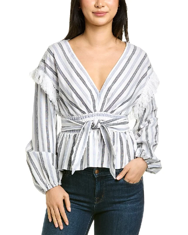 Chic And Trendy Saylor Jil Linen-Blend Top