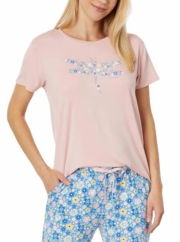 Flash Sale Fever Dragonfly Flowers Lightweight Shirt In Himalayan Pink