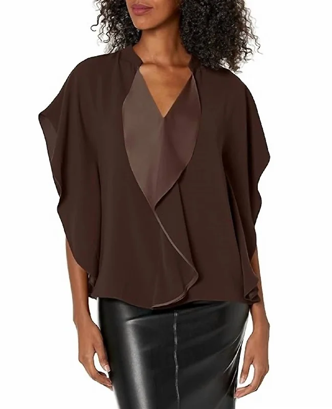 Fashion Forward Tompkins Square Top In Brown Derby