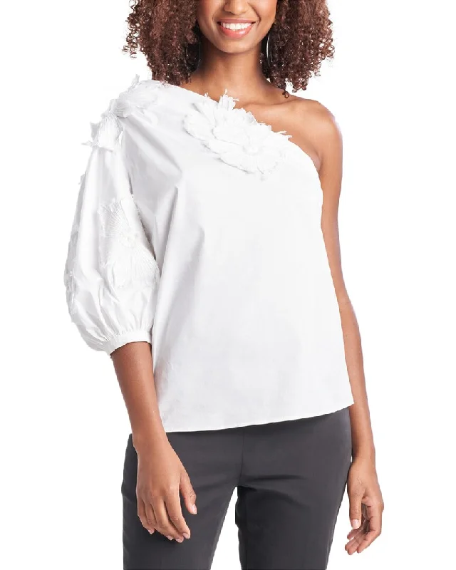 Winter Warehouse Sale Natori One-Shoulder Poplin Top