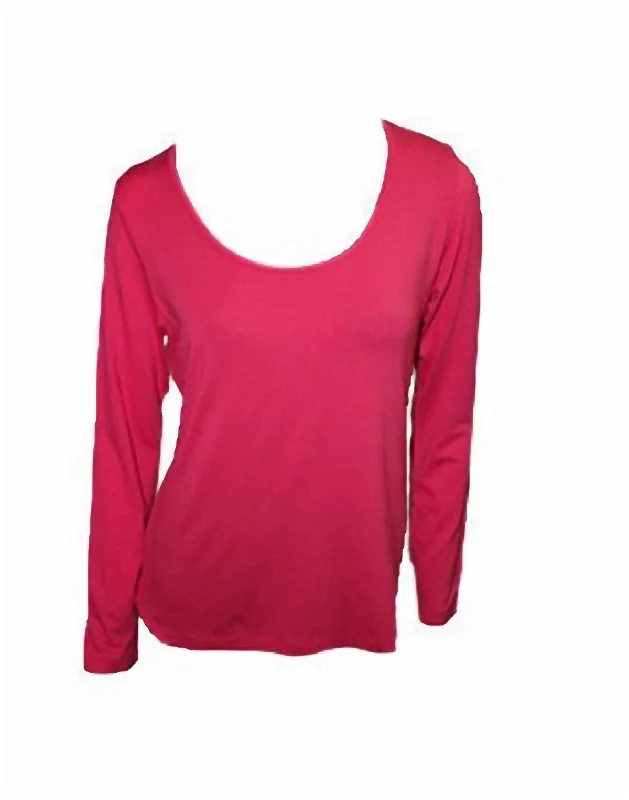 Snag Fabulous Fashion Bargains Scoop-Neck Top In Fuchsia