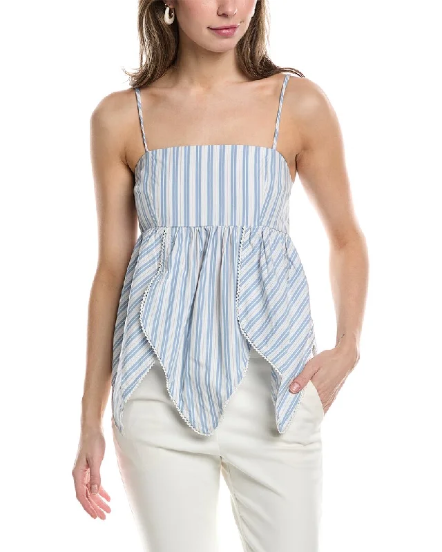 Catch Every Fashion Trend GANNI Stripe Panel Strap Top