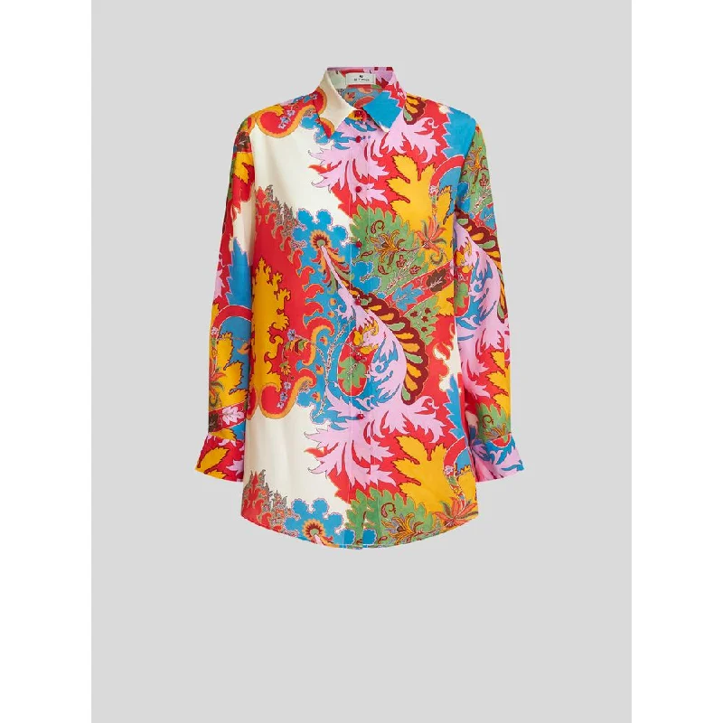 Big Savings Multi-coloured Paisley Print Silk Shirt