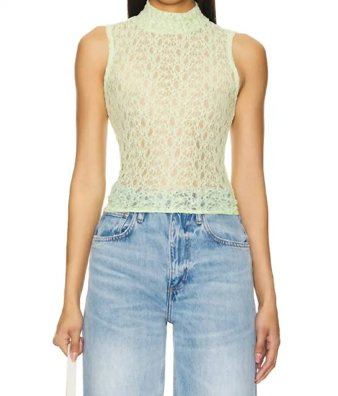 New Season Fashion Preview Sale Mockneck Top In Mint Green