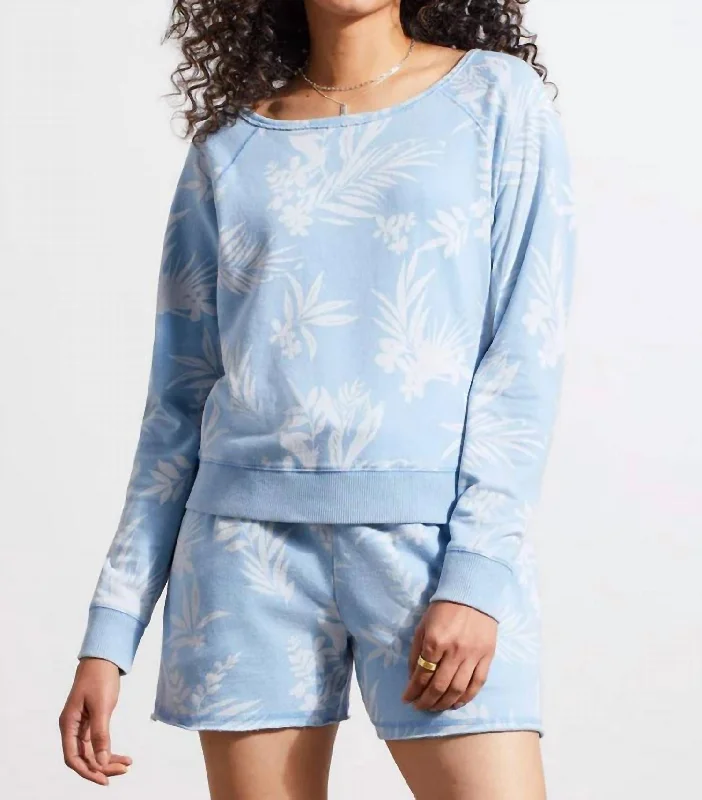 Must-Have Style Discounts Crew Neck French Terry Top In Tideblue