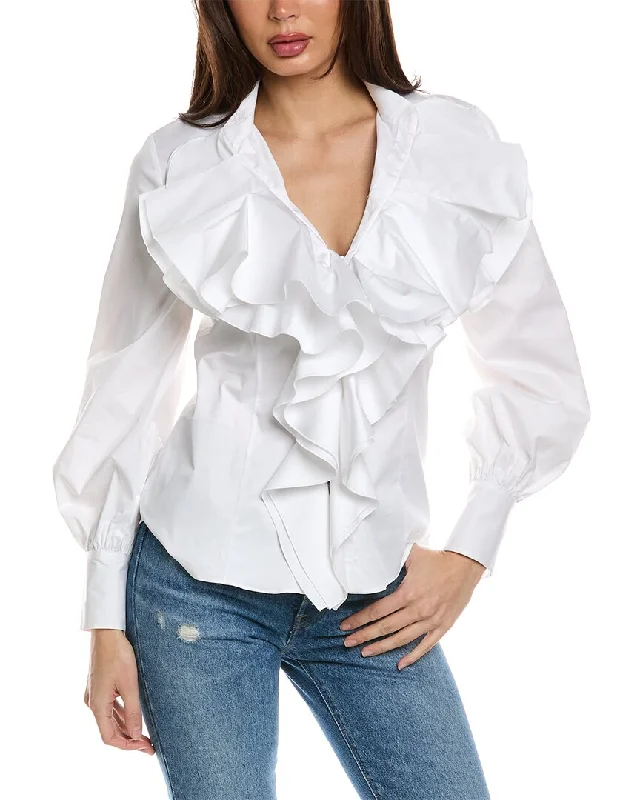 Exclusive Fashion Deals Oscar de la Renta Ruffle Detail Shirt