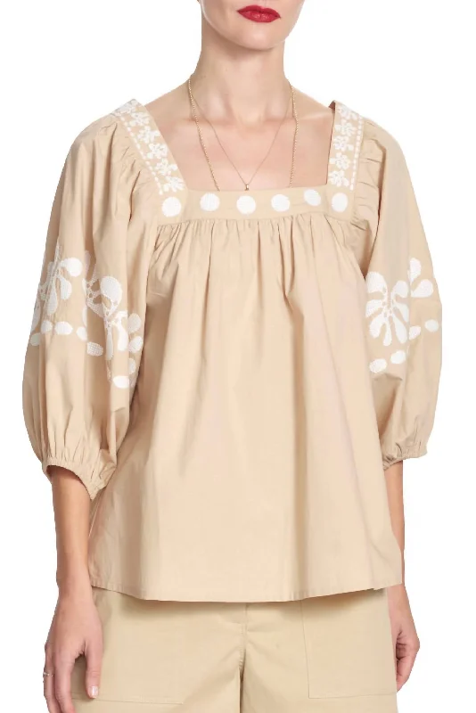 Unbeatable Prices Winnie Top - Presses Flower In Tan