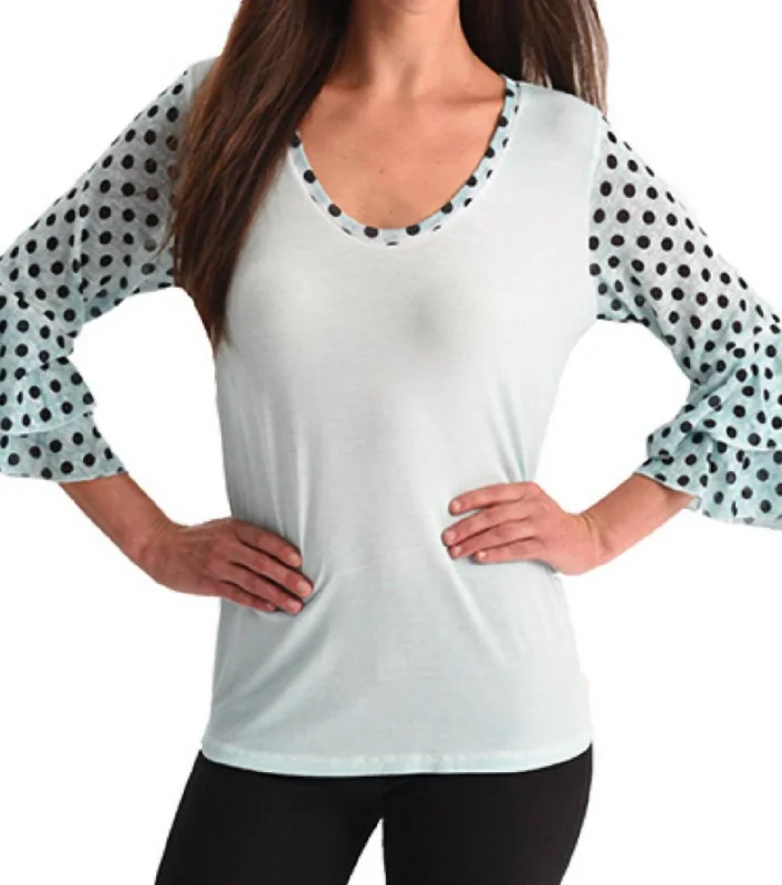 Dive Into Trendy Styles Polkadot Sleeve Top In Mint