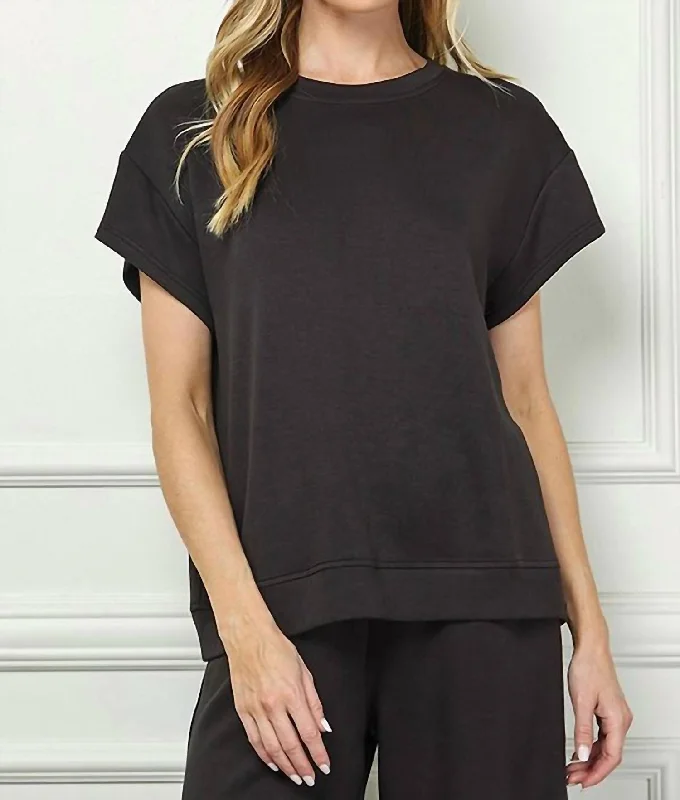 Cozy Comfort Style Sale Elle Soft Lounge Top In Black