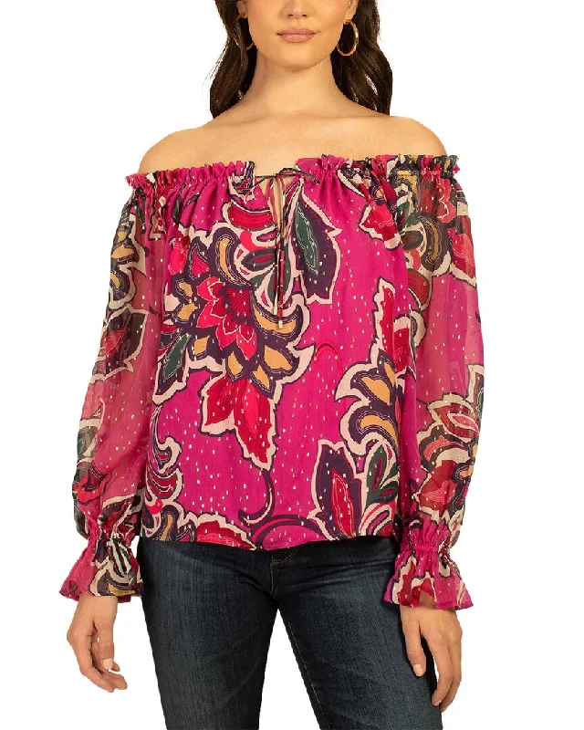 End-Of-Season Clearance Trina Turk Indore Silk-Blend Top