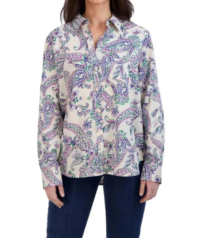 Ends Soon Boyfriend Shirt In Multi Paisley