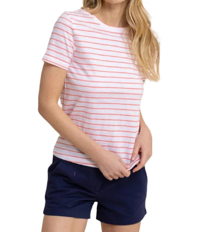 Limited Time Special Offer Sun Farer Stripe Shirt In Conch Shell