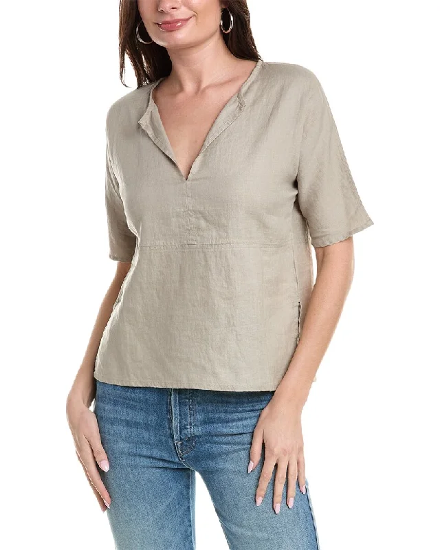 Classic Elegance Sales James Perse Split Front Linen Top