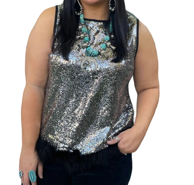 Fashion Sale Zsazsa Sequin Top In Silver