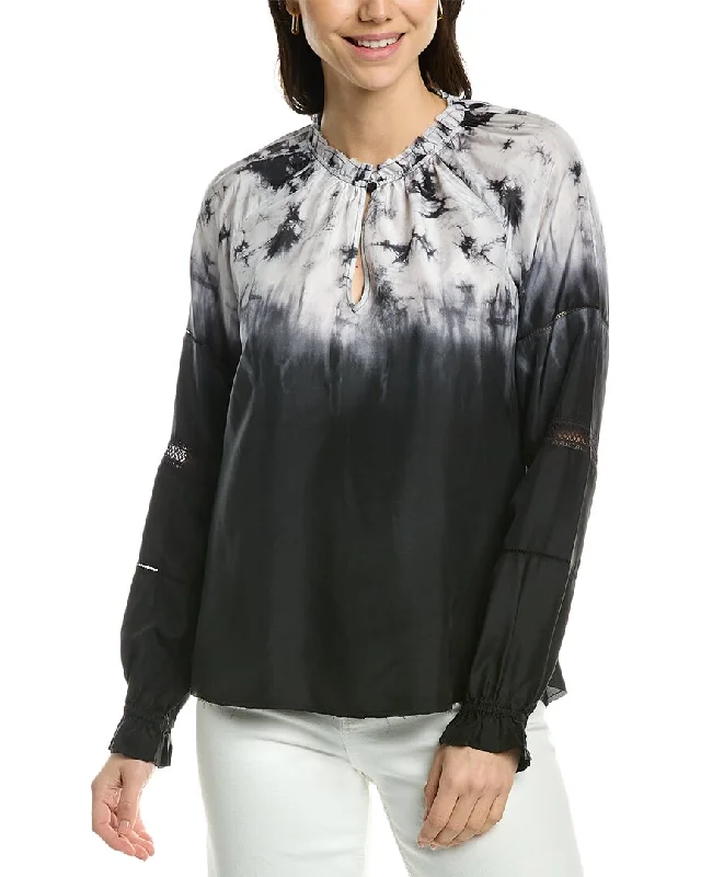 Fall Sale, Prices Drop Go> by GoSilk  Attention To Detail Silk Peasant Top