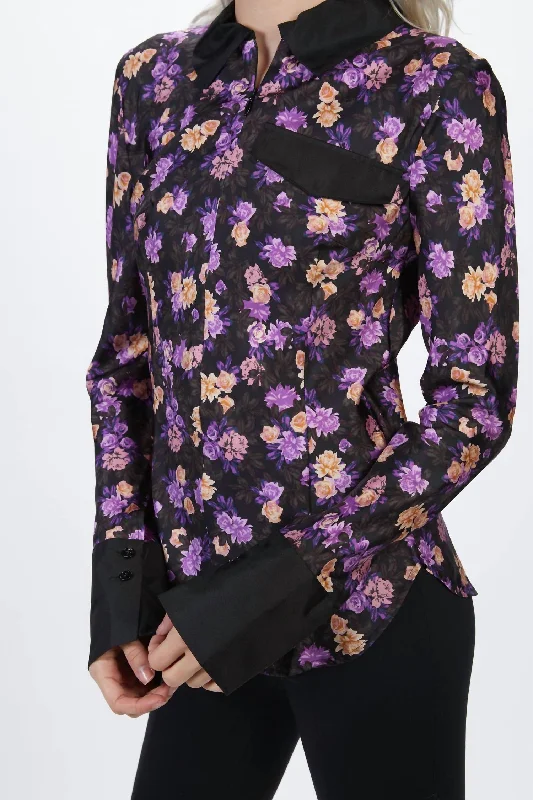 Limited Time Offer Mirinda Shirt In Paris Flower Purple