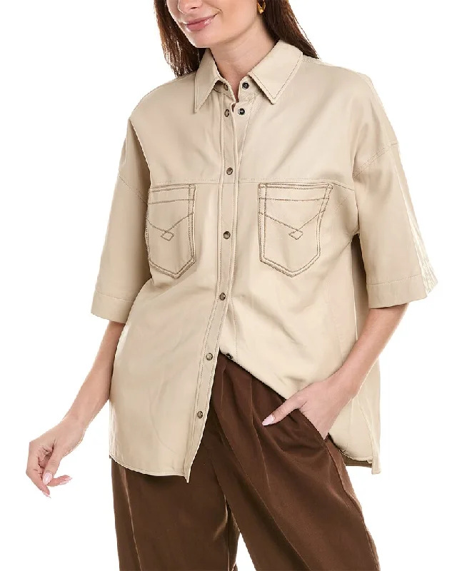 Comfortable Chic Brunello Cucinelli Leather Shirt