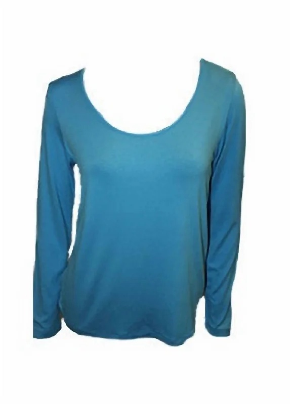 Forward Trendsetter Scoop-Neck Top In Turquoise