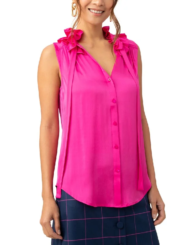 Modern Chic Discounts Trina Turk Cinzia Silk-Blend Top