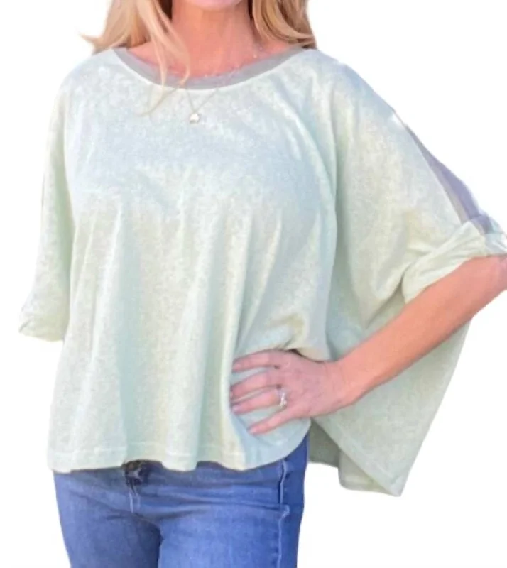 Day-To-Night Styles Oversized Top In Mint