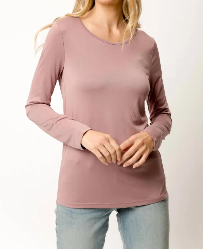 Seasonal Clearance Cupro Modal Slim Top In Mauve