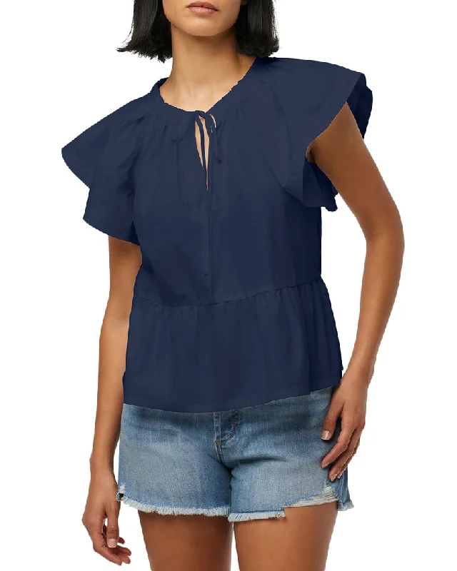 Sporty Fashion Offers JOE’S Jeans Poplin Flutter Sleeve Top