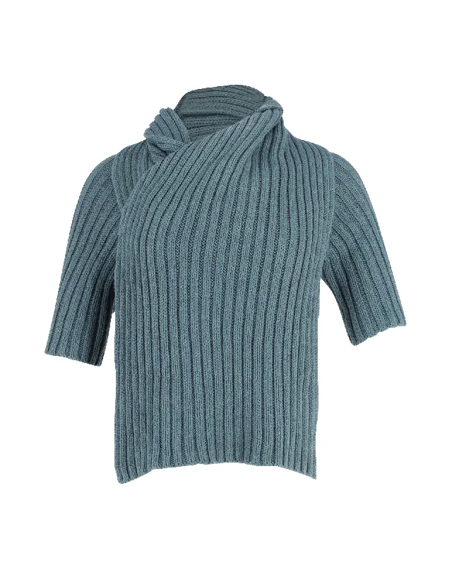 Fresh Styles, Fresh Deals Theory Knit Open Back Bolero Top in Teal Wool