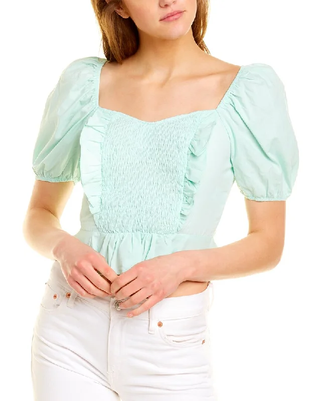 Special Offers DESTINAIRE Smocked Ruffle Top