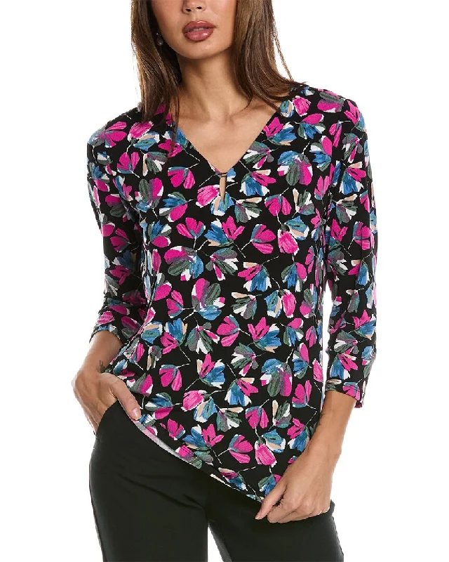 Glamorous Fashion Offers Jones New York V-Nek Noodle Printed Top