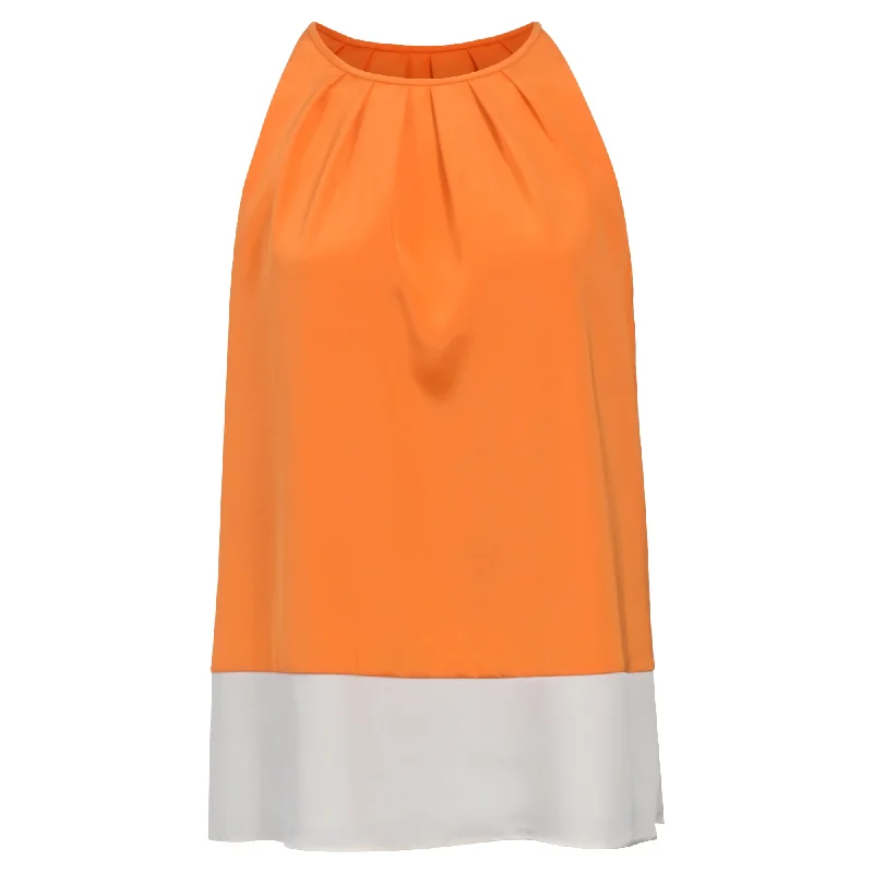 Spring Offer Theory Halter Top in Orange Silk