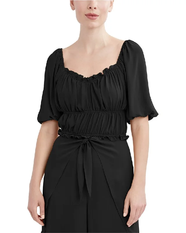 The Latest Trends BCBGMAXAZRIA Linen-Blend Top