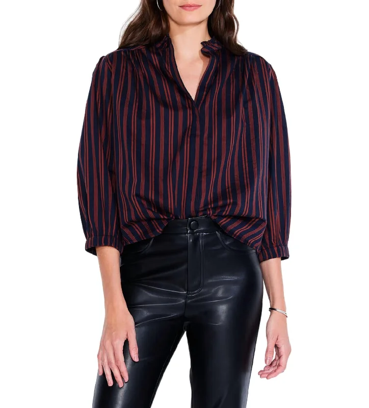 Fast Fashion Favorites Stripe Stroll Top In Indigo Multi