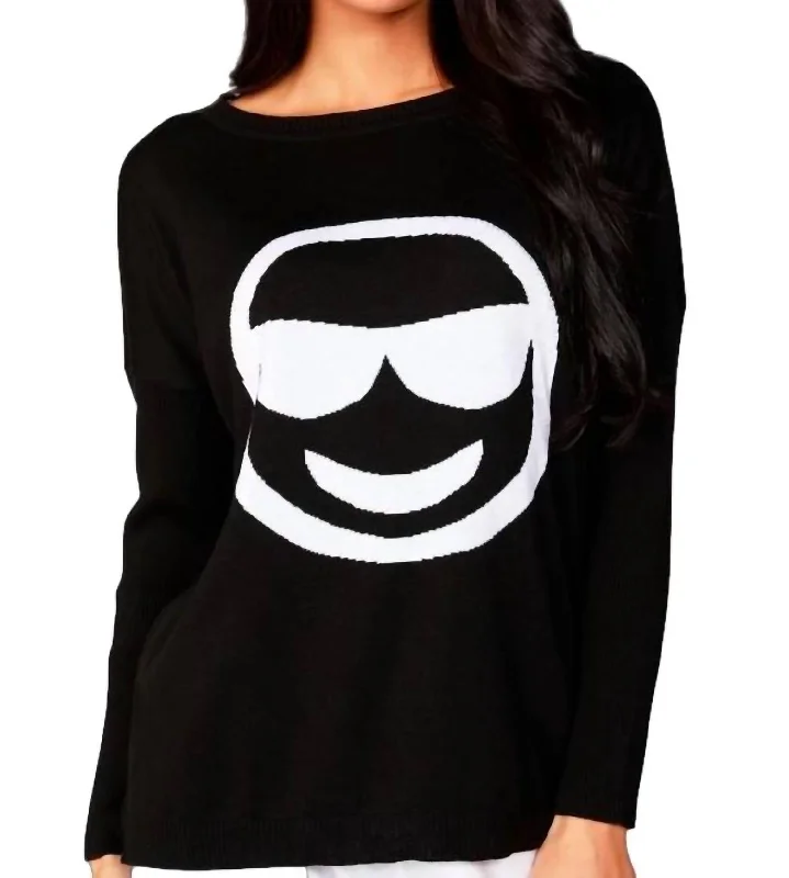 Winter Warehouse Sale Shades Emoji Top In Black