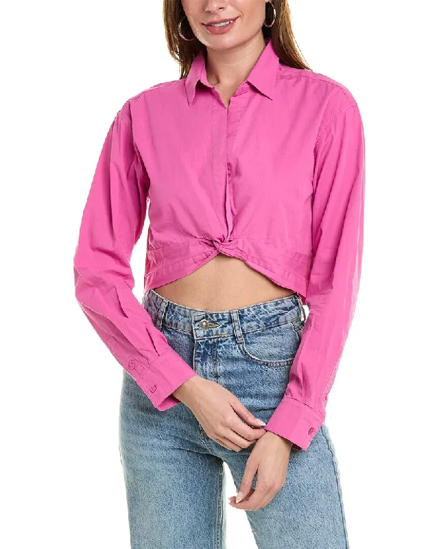 Luxe Style Discounts Monrow Poplin Twist Front Shirt