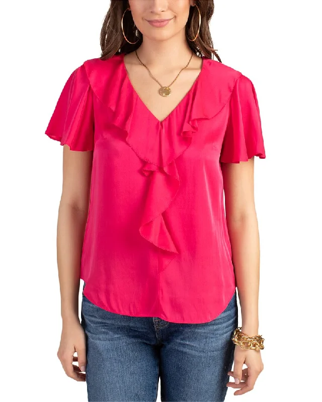 Holiday Glam Trina Turk Larisa Silk-Blend Top