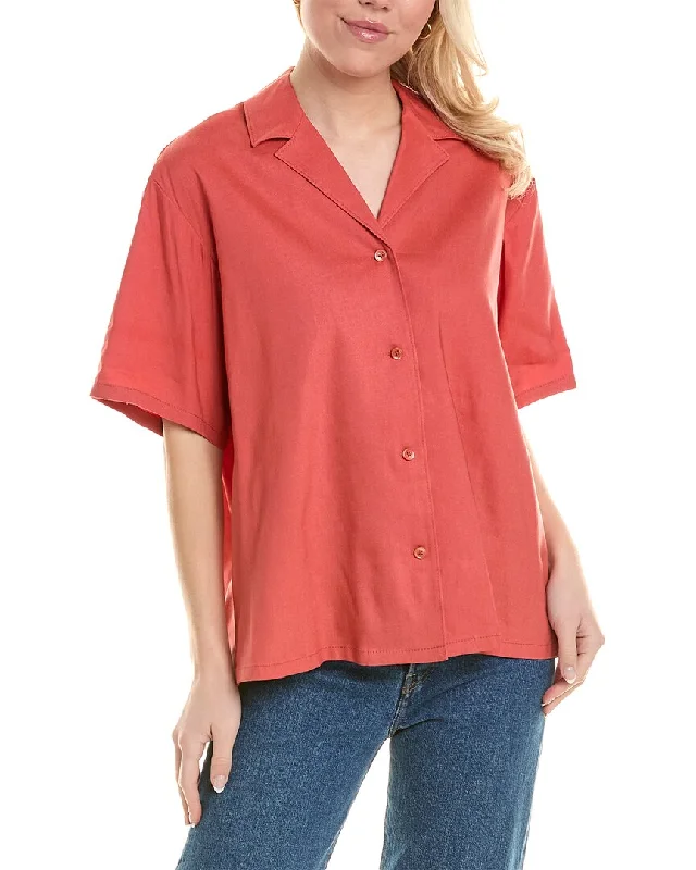 Catch Every Fashion Trend Rebecca Taylor Linen-Blend Cabana Shirt