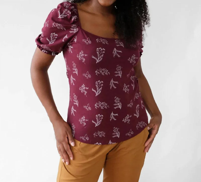 You'll Love Us Because Petunia Top In Currant/white