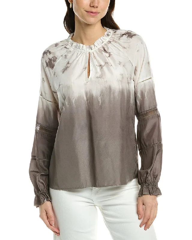 Special Offer For You Go> by GoSilk  Attention To Detail Silk Peasant Top