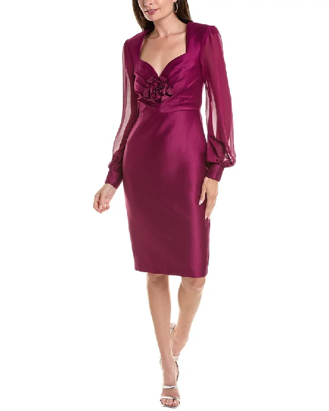 Women's Clothes And Apparel Sets Classic Modern Offers Badgley Mischka Rose Sheath Cocktail Dress