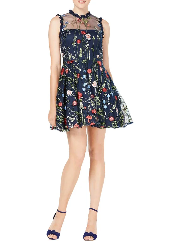 Women's Party Outfit Trendy Women'S Wear Collection Juniors Womens Floral Short Fit & Flare Dress