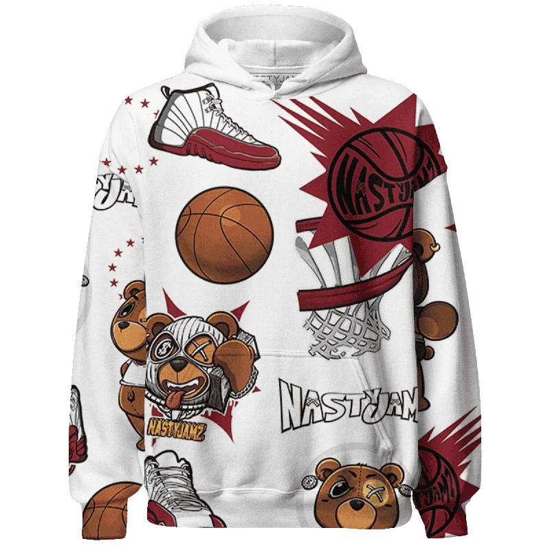 Sleek And Comfortable Unisex Wear Chic And Edgy NastyJamz Cherry 12s Hoodie Match BER Icon Wallpapers All-Over Print