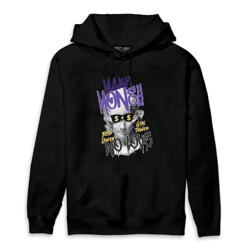 Relaxed-Fit Unisex Fashion For All-Day Comfort Discover Promotions NastyJamz Field Purple 12s Hoodie Match Make Money No Love